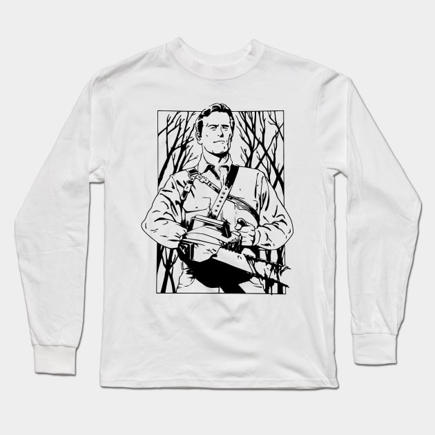 Ash vs Evil - Portrait Long Sleeve T-Shirt by TheAnchovyman